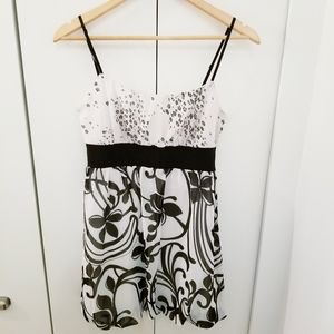 3/$45 | Seduction | Black White Flowy Shirt Top